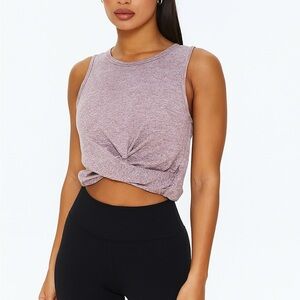 ZOBHA Lilac Twist Front Yoga Sleeveless Crop Top